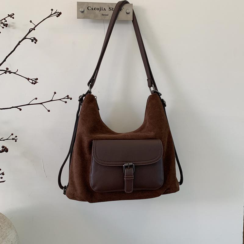 Retro Commuter Dumpling Bag Women's Large-capacity New Autumn and Winter Versatile Shoulder Bag Multi-functional Backpack