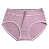Female Summer Striped Cotton Pure Cotton Crotch Antibacterial Abdominal Lift Hip Breathable High Waist Briefs