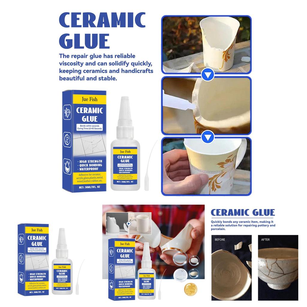 Jue Fish Multifunctionele Keramische Reparatie Lijm Sneldrogend 30ml Voor Thuisgebruik