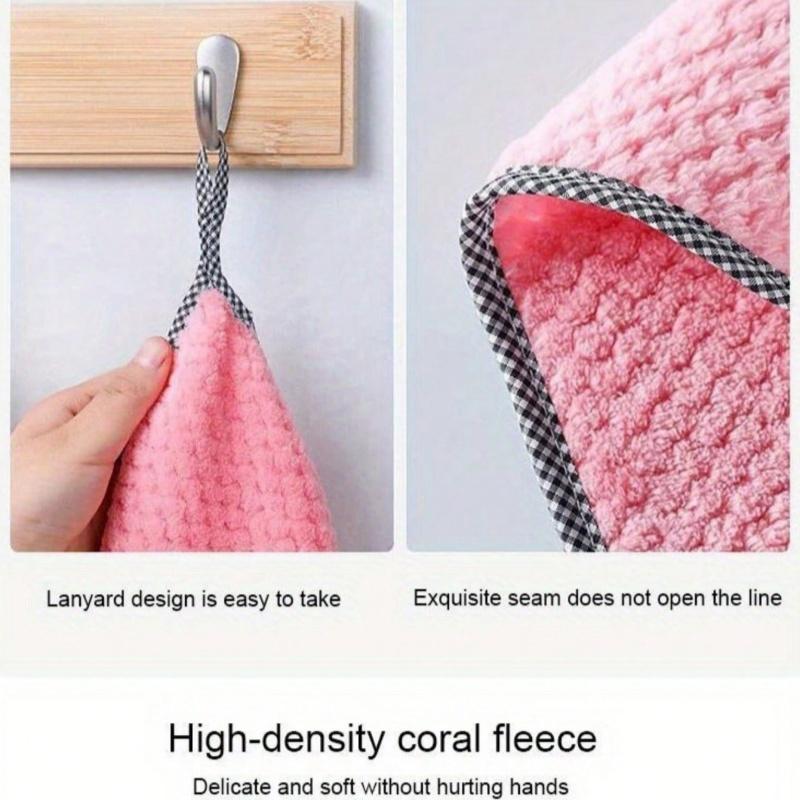 5pcs(Random colo super absorbent microfiber kitchen towels - non greasy cleaning cloth, suitable for washing dishes and surfaces