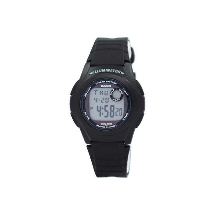 CASIO Men Standard Series Silver Watch F-200W-1A F-200W-1A Black Dial