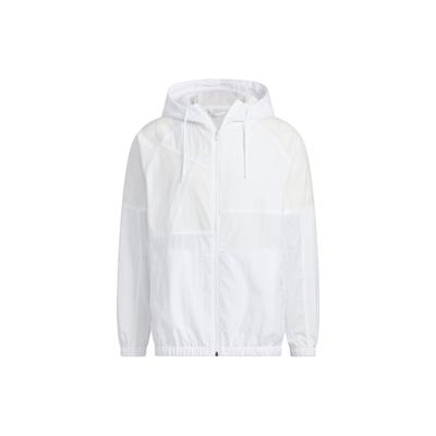 adidas Neo Vibe Collective Vindjakke Ensfarget Løs Passform Hette Sportsjakke Unisex Jakke Hvit IA6741