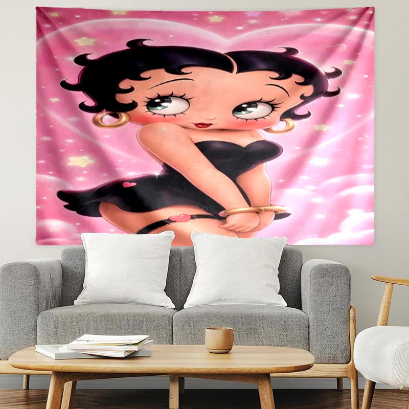 Betty Boop Print Tapestry, Lightweight Wall Hanging, for Bedroom, Dorm, Living Room, Home Art Decor - Birthday Christmas Gift for Friends