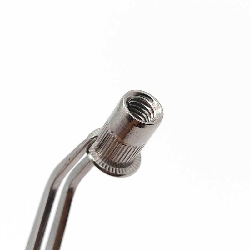 304 Stainless Steel Knurled Vertical Ribbed Flat Head Rivet Nut M3-M12