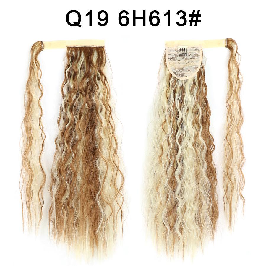 Synthetic Long Curly Clip In Hair Extensions Ponytail Hair Wig Heat-Resistant Curly Pony Tail Wig For Women