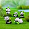 6 ks Mini Panda Figurky Ozdoby Panda na Palubní Desku Auta Miniaturní Zvířecí Ozdoby pro DIY Řemesla Mikro-Krajiny Pohádková Zahrada
