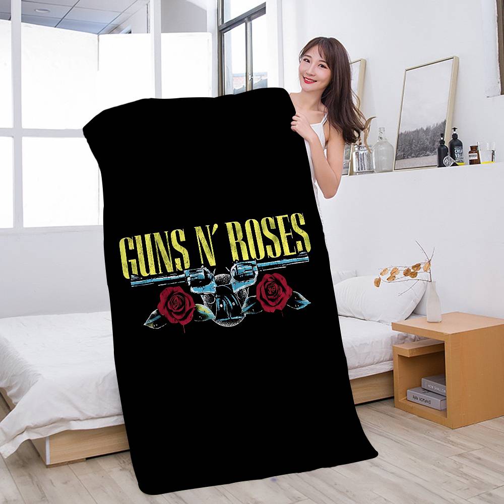 Rock Music Band G-Guns N Roses Microfiber Blanket Quick Drying Beach Towels Oversized Printing Absorbent Pool Towel Blanket