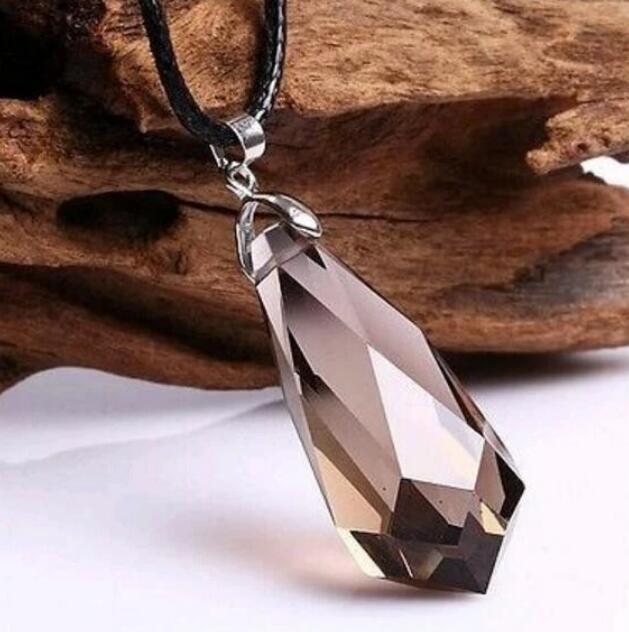 100% NATURAL smoky quartz crystal point Star of David handiwork