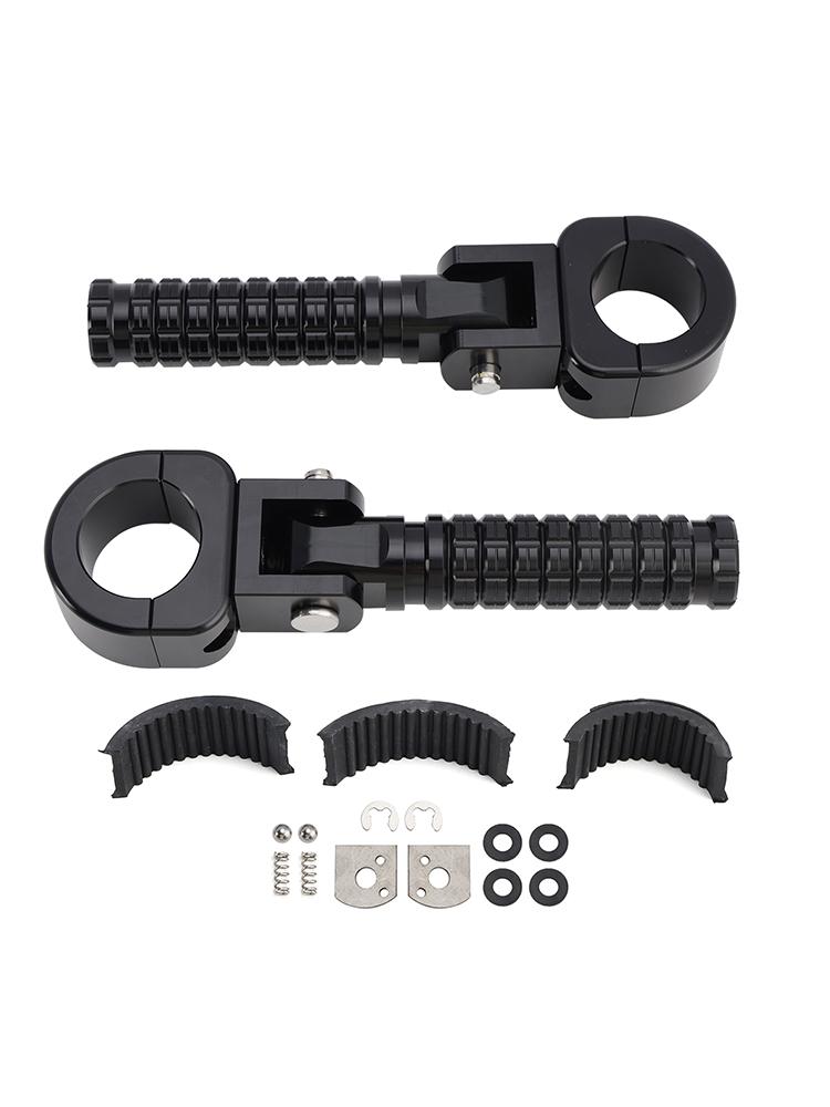 Universal Front Footrests Foot Pegs Fit for Motorcycle with 1.25" Bars