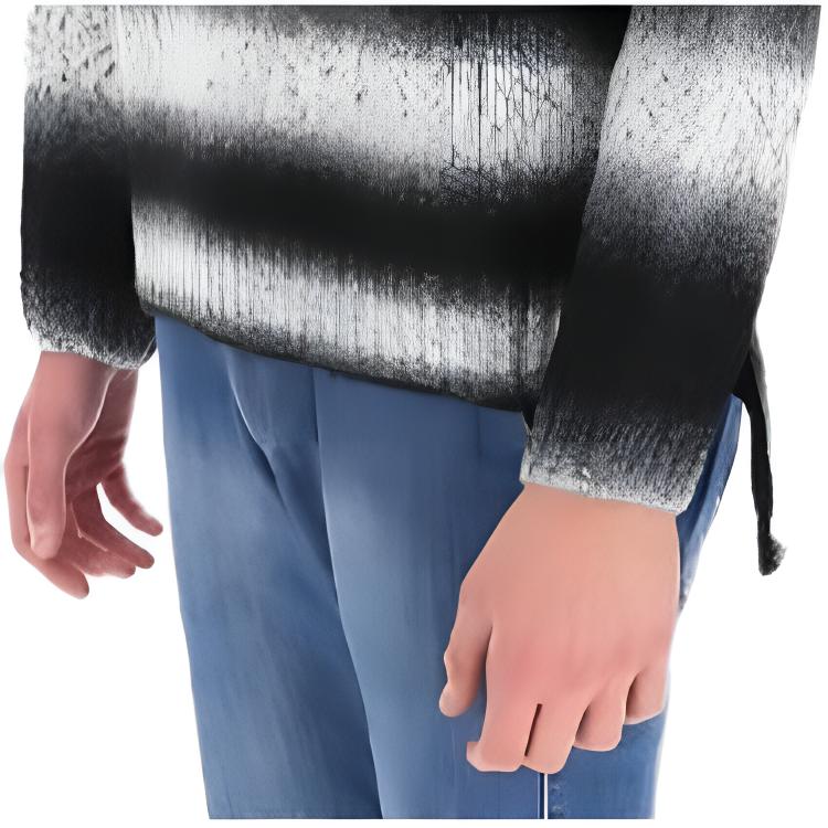 WE11DONE Knitted Striped Pullover Round Neck Long Sleeve Sweater Unisex Sweater Black WD-KT9-20-008-U-BLACK