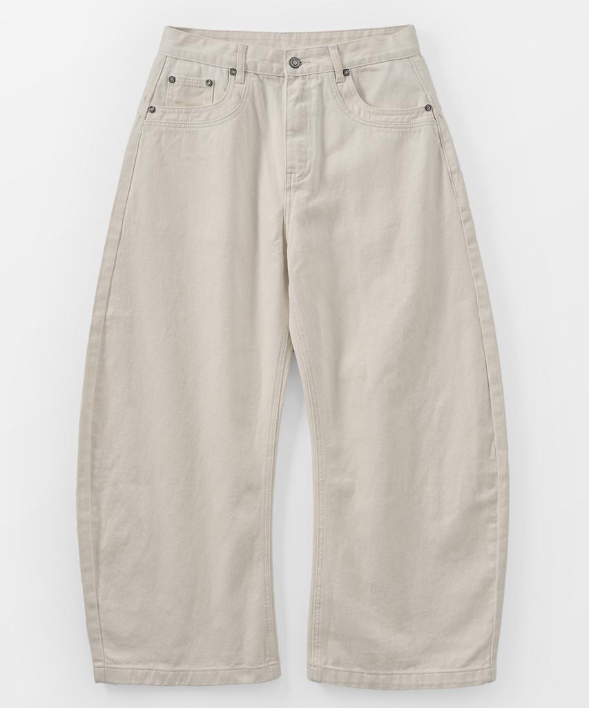 TAKEASY Cotton Curved J Pants (Cream)