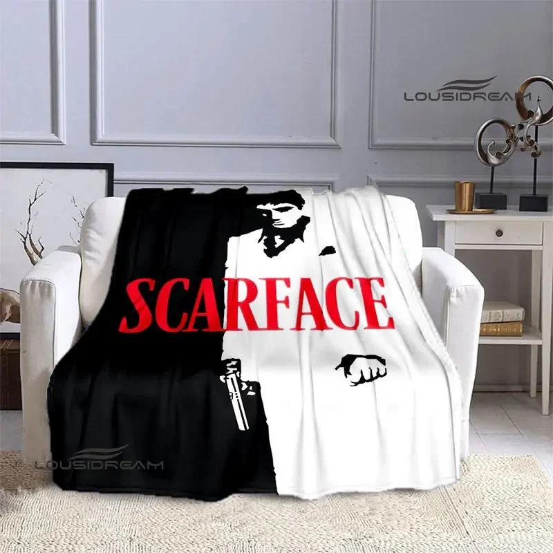 Classic Movie Scarface Blanket Flange Warm Blanket Soft and Comfortable Blanket Home Travel Blanket Bed Linings Birthday Gift