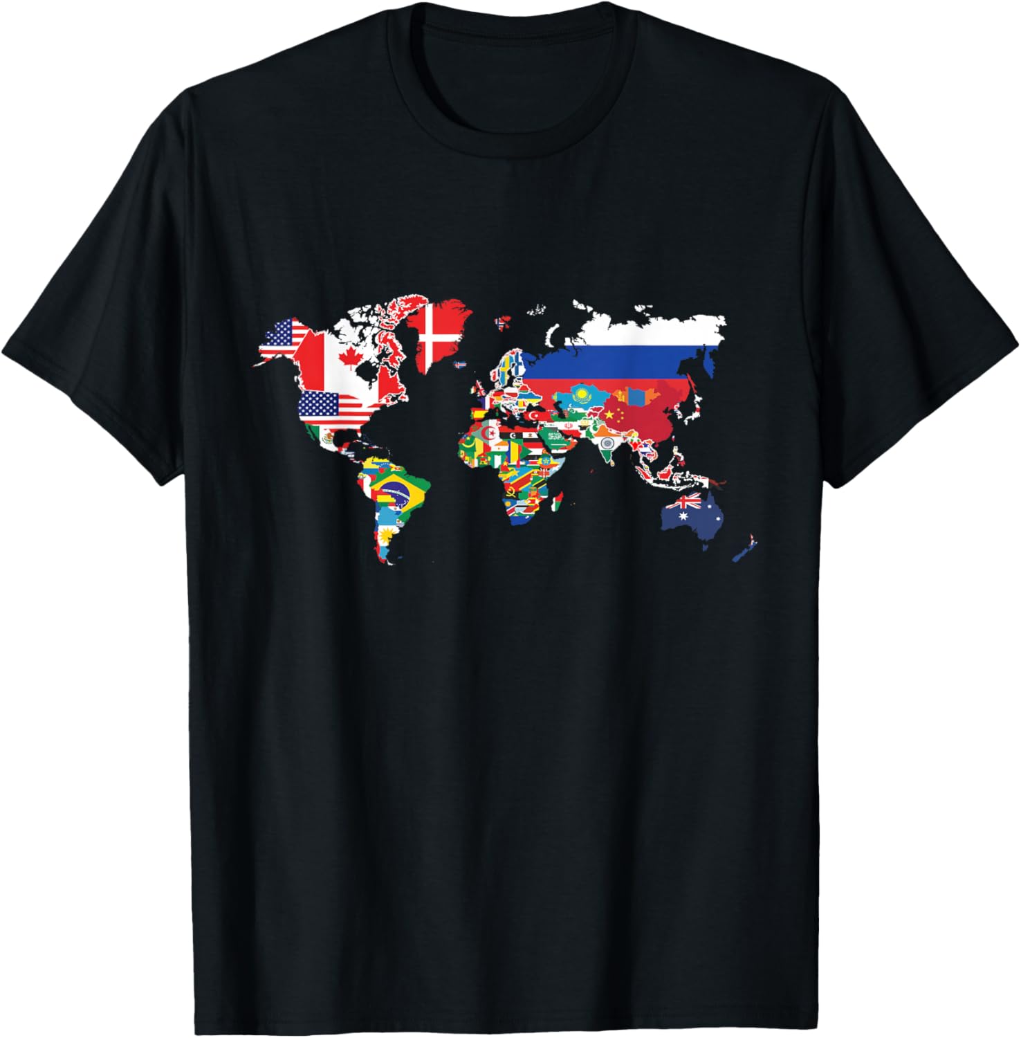 World Map Flag Countries T-shirt M