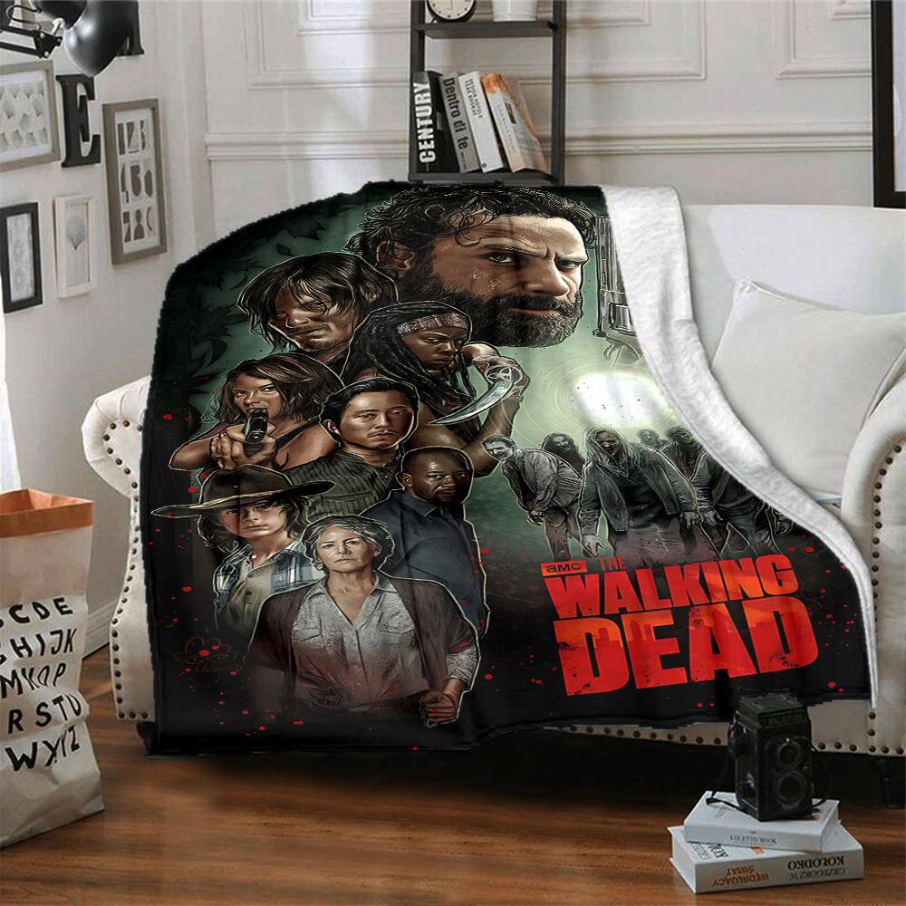 1pc Walking Dead Throw Blanket Soft Flannel, Cozy All Season Polyester Perfect for Home, Office