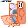 KEYSION Lens Stand Magnetic Phone Case for MagSafe for HONOR X6c X5b Plus Matte Translucent Shockproof Cover for Honor X5b Plus X6c