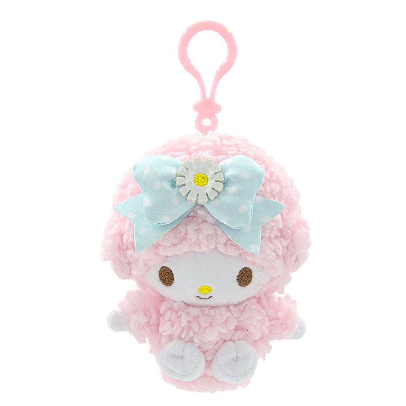 Sanrio Little Sheep Strawberry Piano Coin Purse with Bow and Cream Pendant Charm.