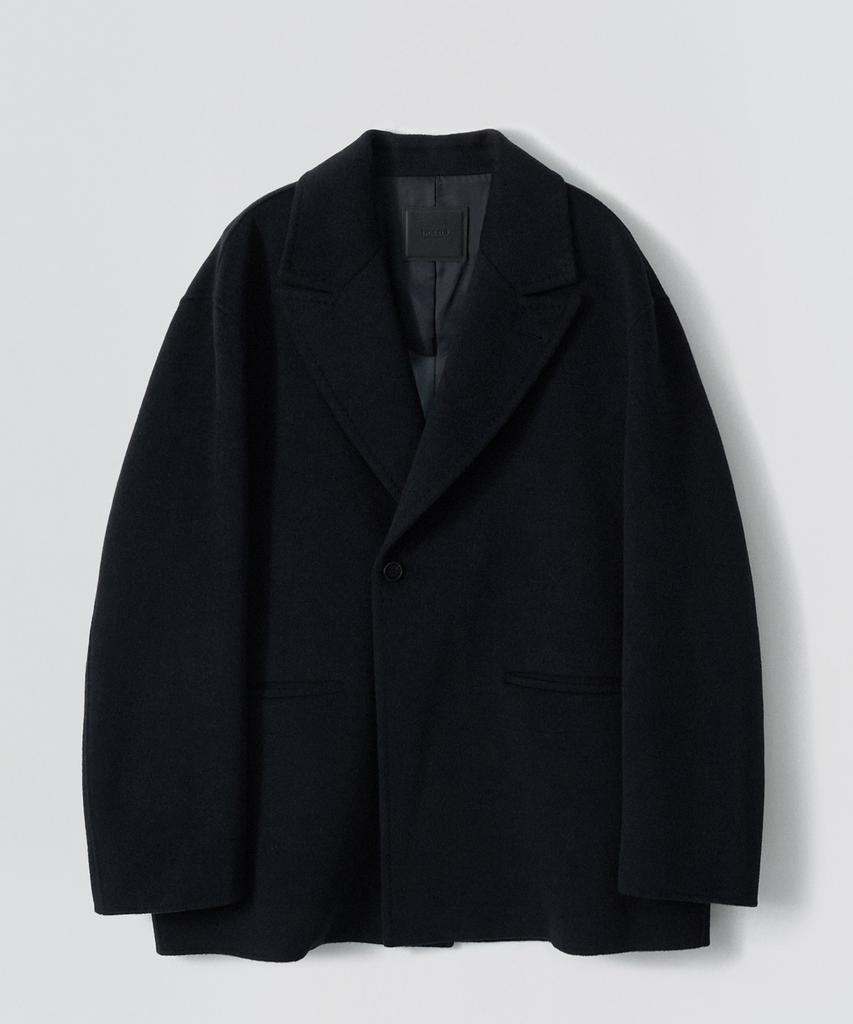 Ezio One Button Cashmere Blend Handmade Jacket_Navy