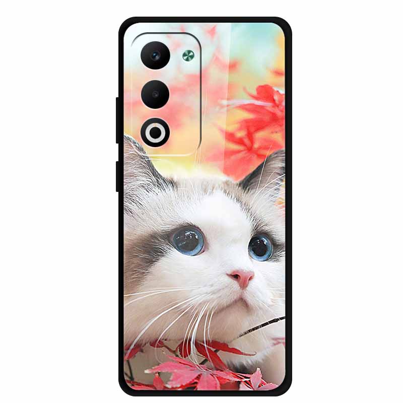 Glass Back Cover For Oppo A5 5G 2025 Phone Case 6.67" Hard Tempered Glass Case For Oppo A5i Pro 4G Case A5iPro Soft Bumper Shell