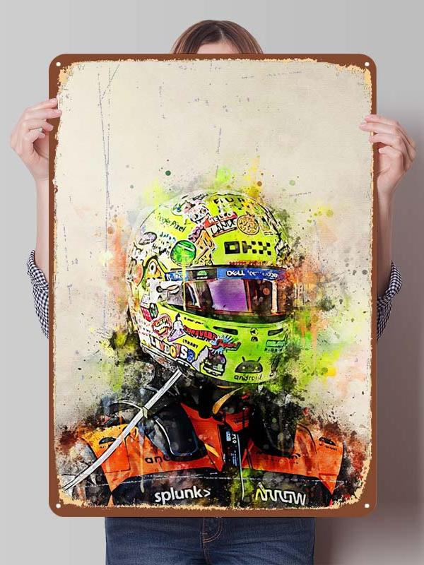 Lando Norris Racer Posters F1 Racing Metal Signs Gaming Room Decoration Custom Tin Plates for Wall Art Decoration Retro Decor