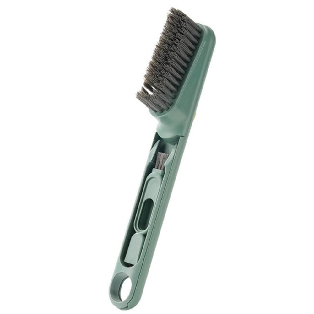 

Щетка для чистки углов с длинной ручкой, подвесная конструкция, инструмент для чистки щелей 3 в 1, мягкая щетина, многофункциональная щетка для одежды зелёный