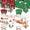 Plastic Christmas Tablecloth Disposable Bronzing Disposable Tablecloths Snowflake Pattern Snowman Design Table Cover