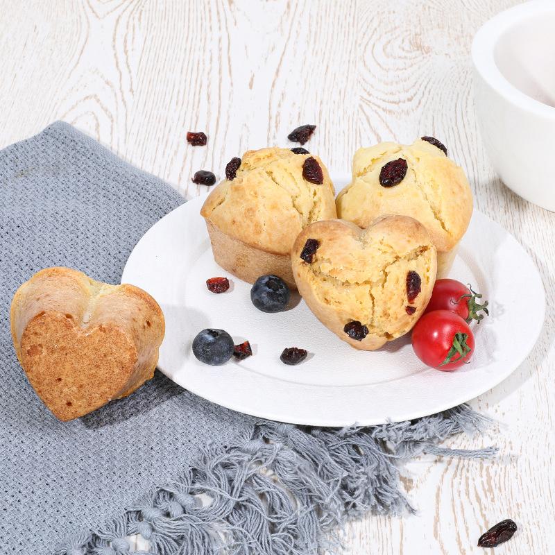 Love Shape Silicone Muffin Pans For Baking With Metal Reinforced Frame, Love Shape 12 Cups Regular Size