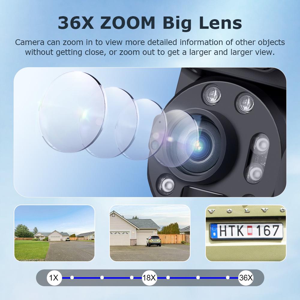 4G Dual-Lens 6MP Solar Camera with 36X Zoom and Full-Color Night Vision for All-Day Outdoor Surveillance