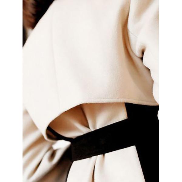 Women Fashion Contrast Color Patchwork Spring Windbreaker Coat Female Windproof Jacket Autumn Korean Mid-length Trench Coat