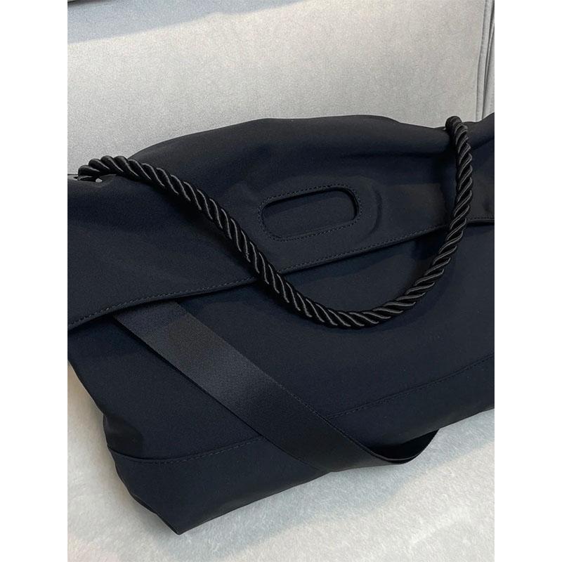 Black Nylon Women Crossbody Bags Fashion Wide Shoulder Strap Casual Tote Pack Simple All-Match Female Commute Messenger Bag