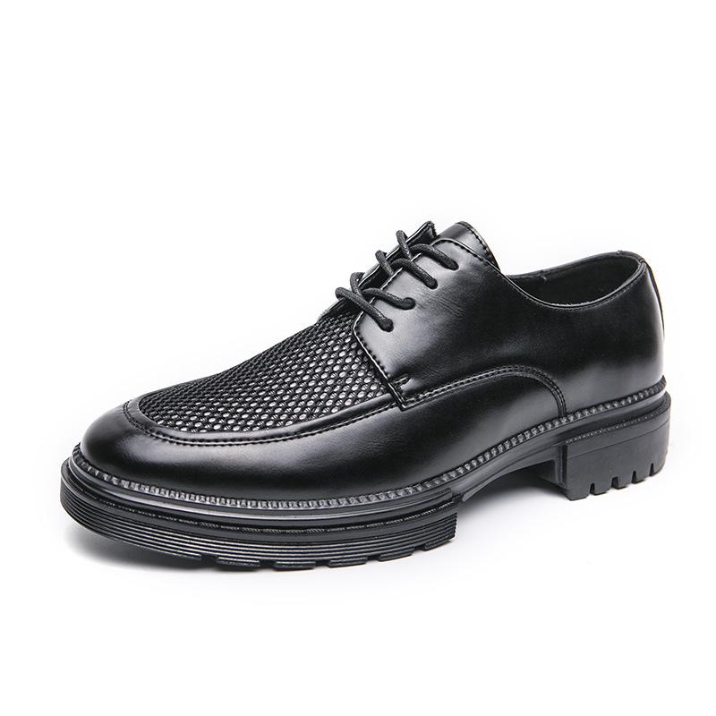 

Внешняя торговля 2025 новая мужская обувь лето повседневный тренд белый большой размер дышащая полая деловая кожаная обувь молодежная 38