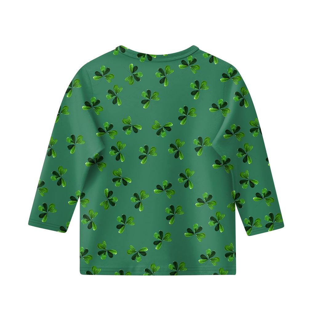 Bedruckte Oberteile für junge Mädchen von 5–16 Jahren, Rundhalsausschnitt, 3/4-Ärmel, T-Shirts, trendige Oberteile, Outfit-T-Shirts