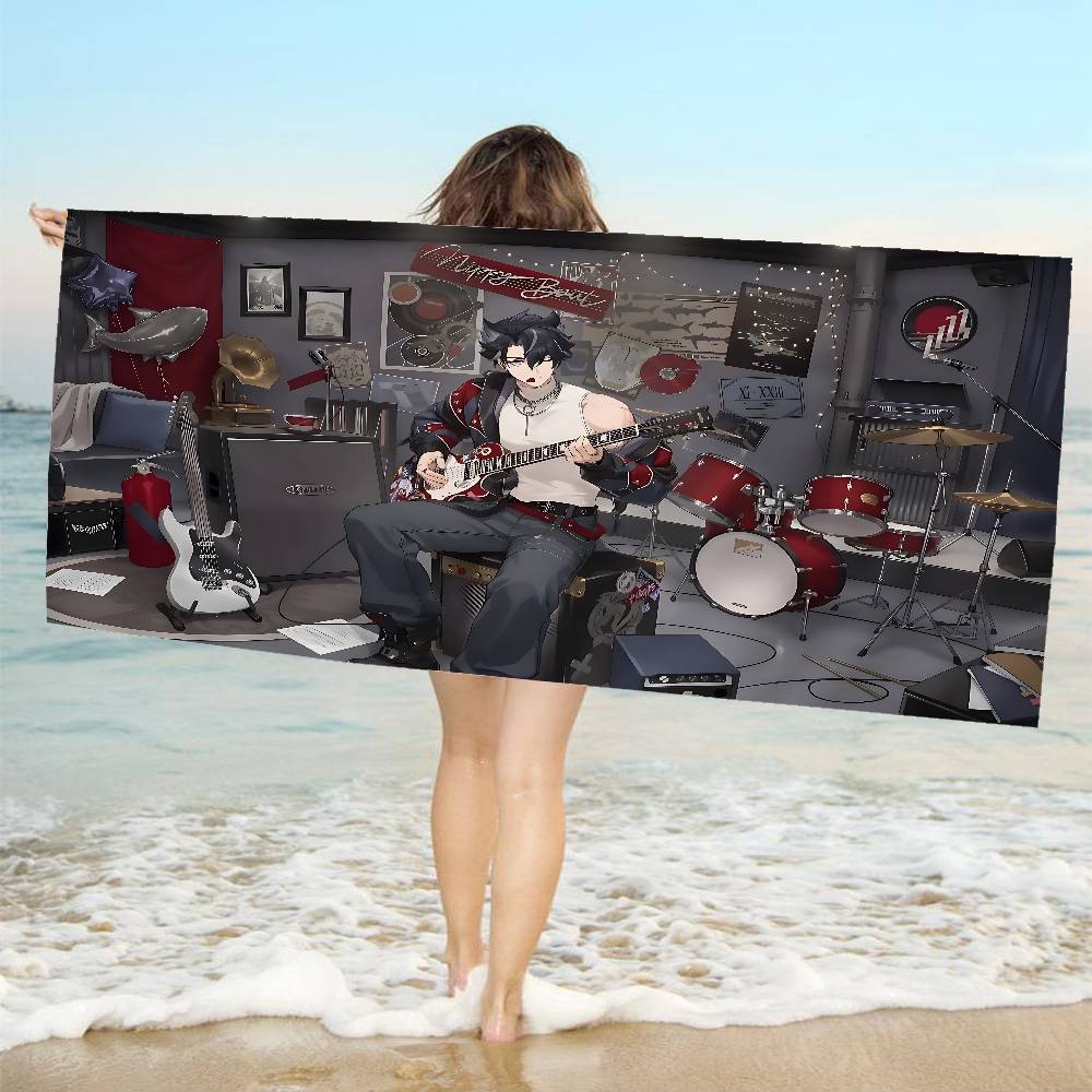Genshin Impact Game Microfiber Printed Beach Towel Mountain Climbing Yoga Beach Swimming Running Absorbent Soft Towel