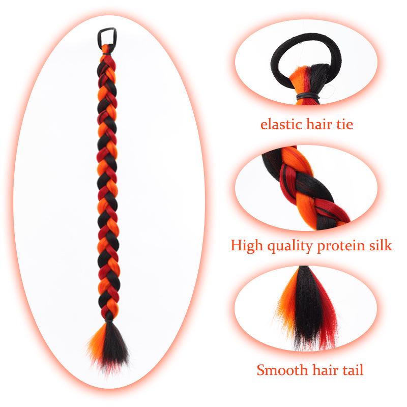 Women's Ethnic Tibetan Colorful Braided Dreadlocks and Cornrows Wig with Ponytail