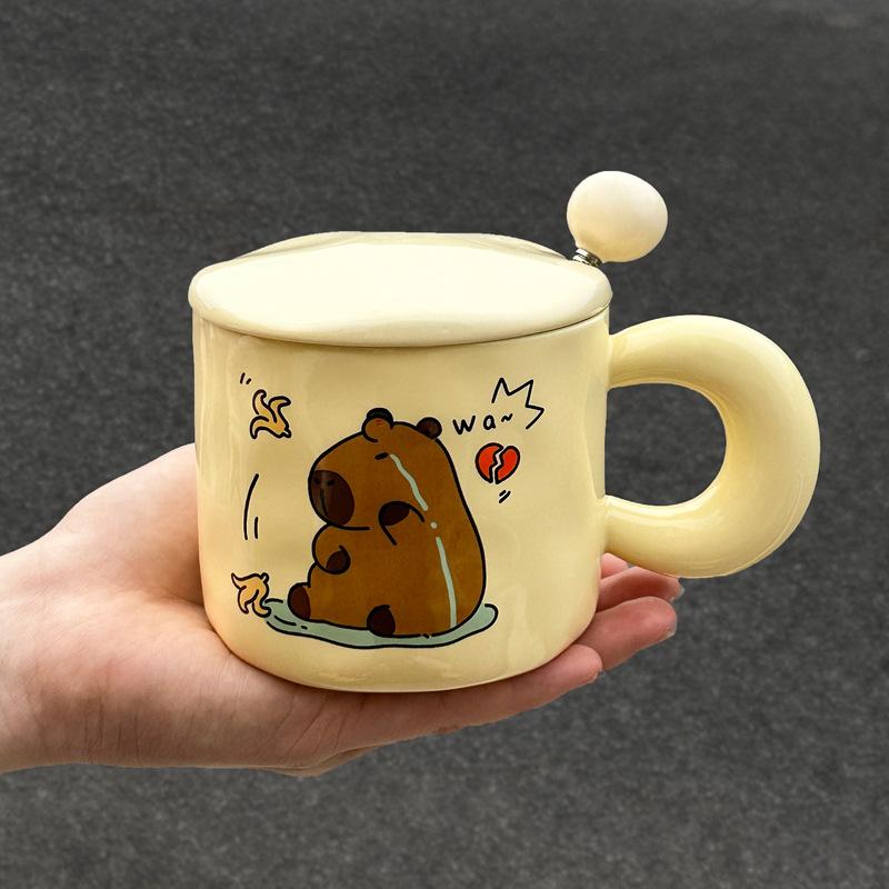 

Kapibala Ceramic Mug with Lid To Give Birthday Gift for Girls Best Friend Practical Cup Souvenir Gift Box 401-500ml