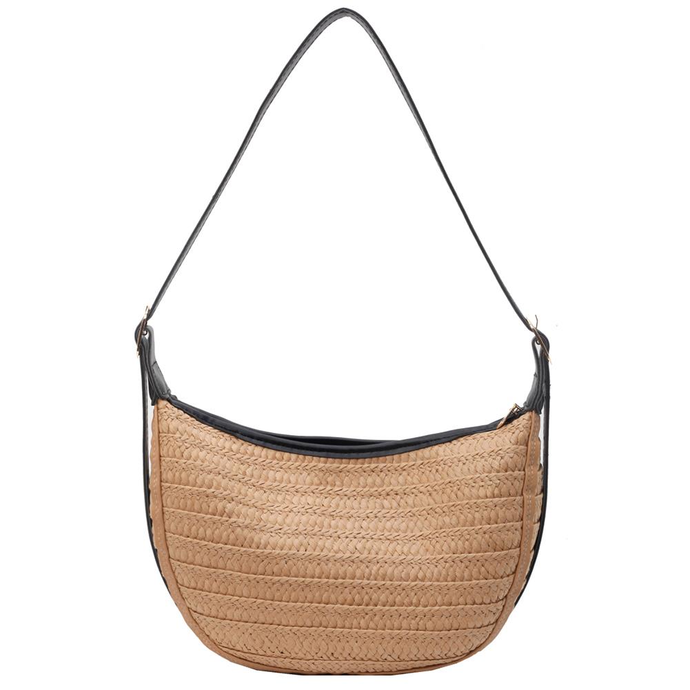 Summer Straw Bag for Women Trendy Woven Straw Shoulder Bags Casual Tote Crossbody Bag Raffia Hobo Beach Bag Rattan Totes Handbag