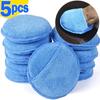Microfiber Terry Cloth Polished Waxed Sponge With Pocket Round Cake Car Plated Crystal Sponge Block