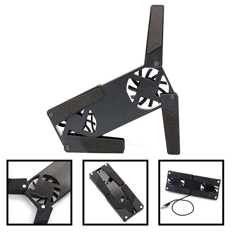 Laptop Desk Support Dual Cooling Fan Notebook Computer Stand Usb Rack Holder