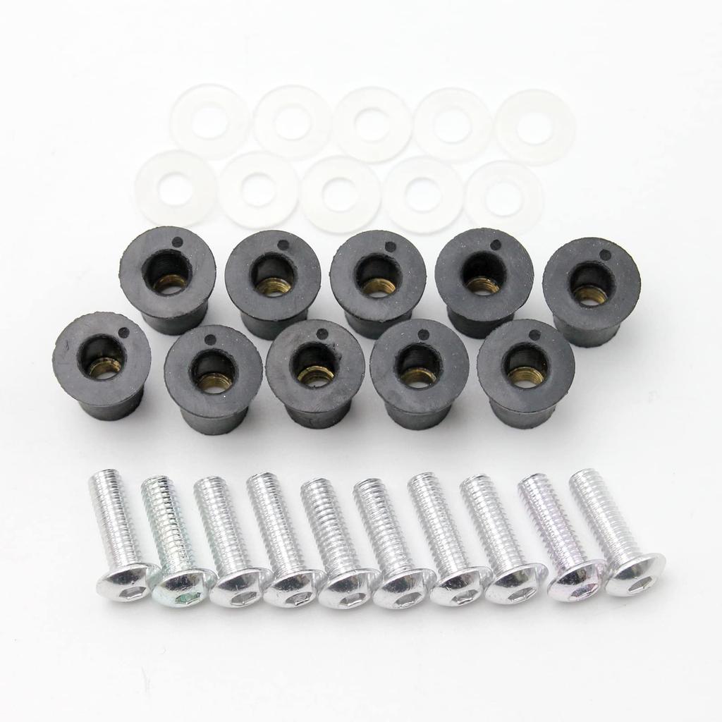 Click Post Shipping General Purpose Screen Bolt Silver 5mm Cowl