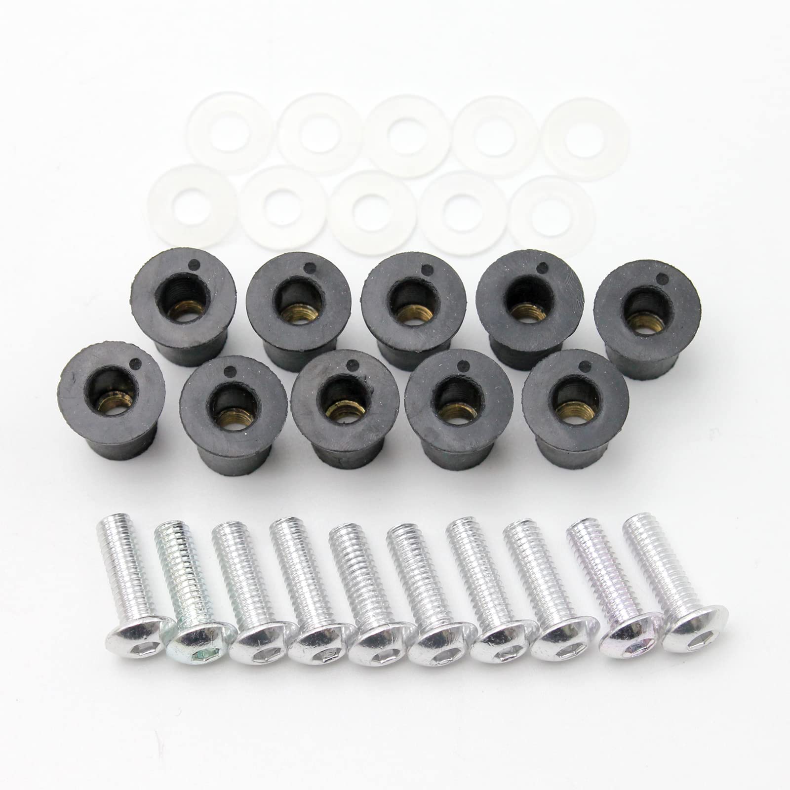 Click Post Shipping General Purpose Screen Bolt Silver 5mm Cowl