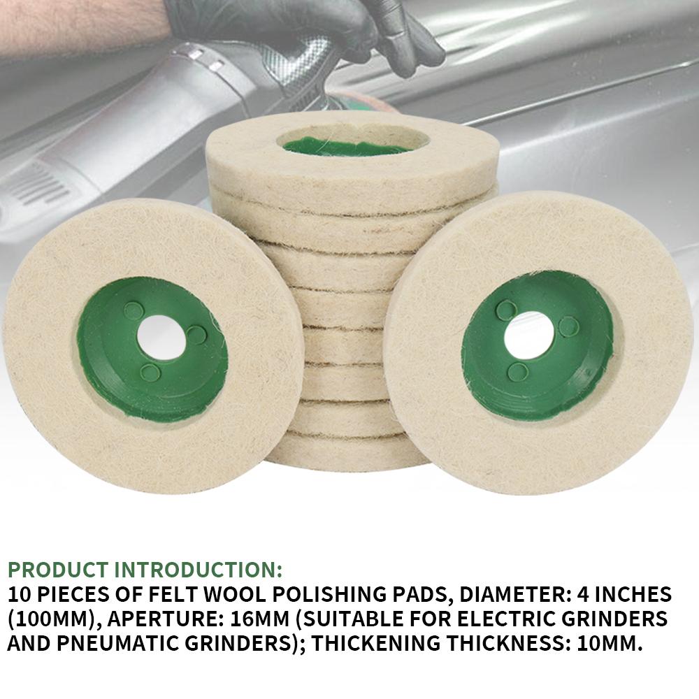 Polishing Pads Wool Felt Polishing Pad Disc 100mm Angle Grinder Buffing Pads For Glass Metal Polish Repairing Tool