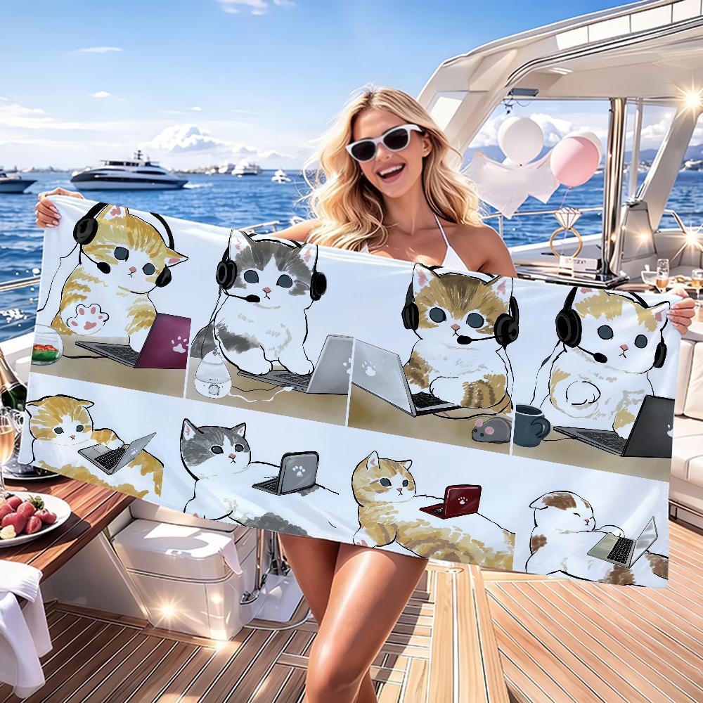 Cute M-Mofusand Towel Bleach Towels Yoga Gym Lightweight Portable For Swimming Shower Travel Sports Accessories Sandproof