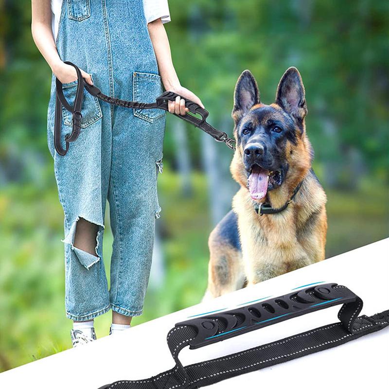 Nylon reflective multi-functional retractable Reflective Shock Absorbing Pet Running Training Large Dog Leash Car safety buckle