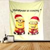 Minion Christmas Pattern Tapestry Wall Hanging Boho Aesthetic Wall Blanket For Bedroom Living Room Dorm Home Wall Decor 101243