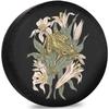 Frog and Flowers Spare Tire Cover Weatherproof Durable SUV Trailer Accessory