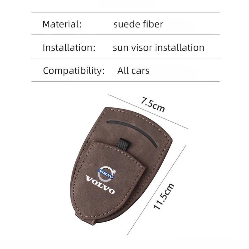 Car Sun Visor Glasses Box Sunglasses Clip Card Ticket Holder For Volvo XC90 V90 V60 XC60 V40 S80 S60 S90 C40 XC40 V70 XC70 C30 C