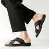Sandalen für Herren Hausschuhe Echtes Leder Luxusmarke Herren Flats Lässig Rutschfest Strand Sandalia Hombre 2025