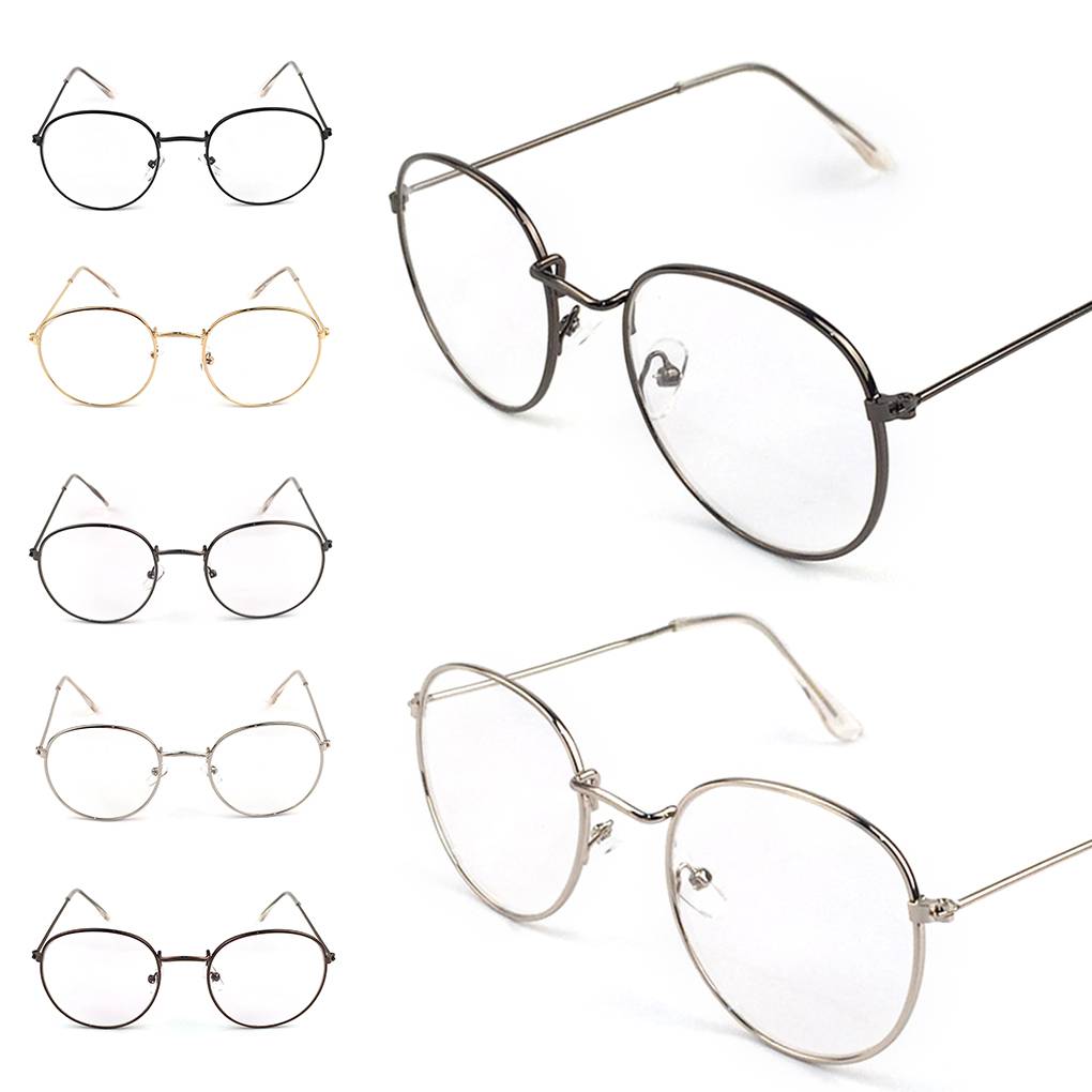 Vintage Runde Brille Metallrahmen Brille Retro Brille Klare Gläser Brillen
