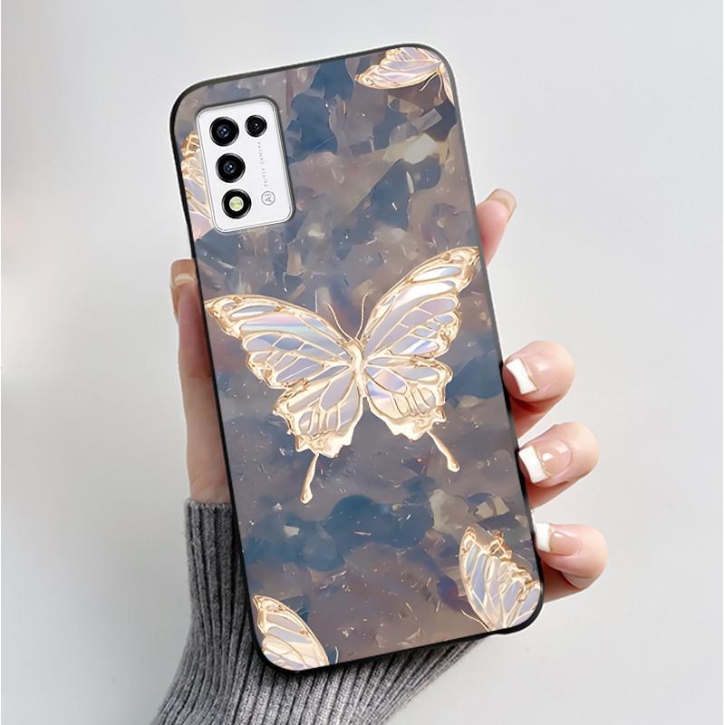 Phone Case For ZTE Libero 5G III A202ZT / Libero 5G II A103ZT Casing Fashion Butterfly Flower Black Soft TPU Case Silicone Cover