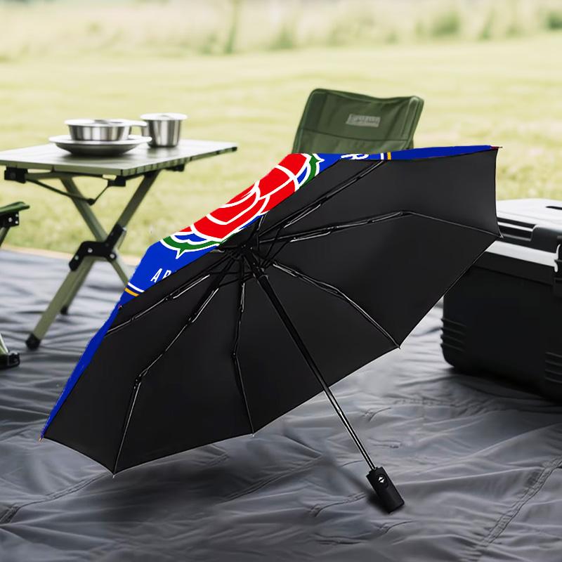 Blackburn-Rovers Crest Automatic Folding Umbrella - 8-Rib Travel Umbrella with Auto Open/Close & Portable Gifts for holidays or birthdays