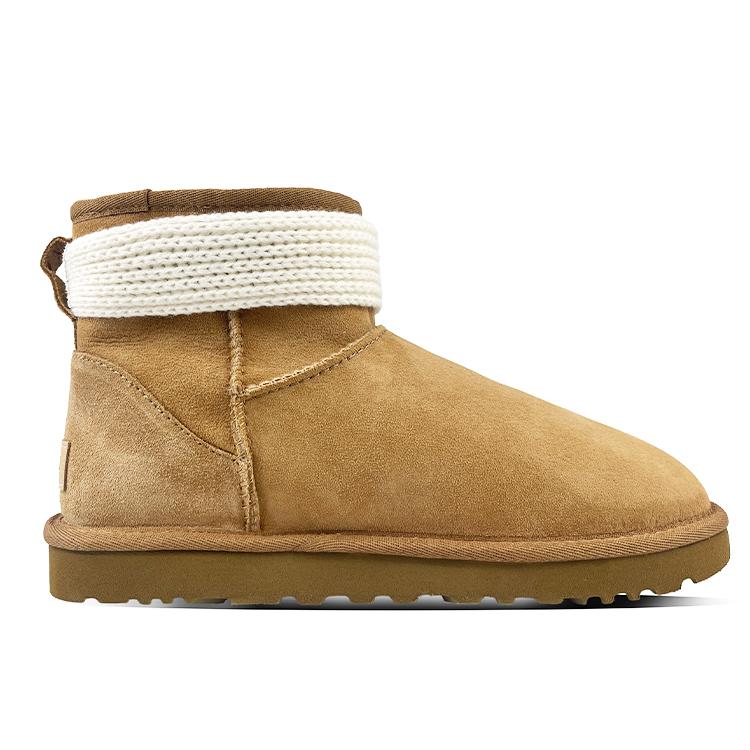 UGG CLASSIC MINI Sheepskin Thermal Abrasion Resistant Short Snow Boots Women's Chestnut 1016222-CHE(Team478-)